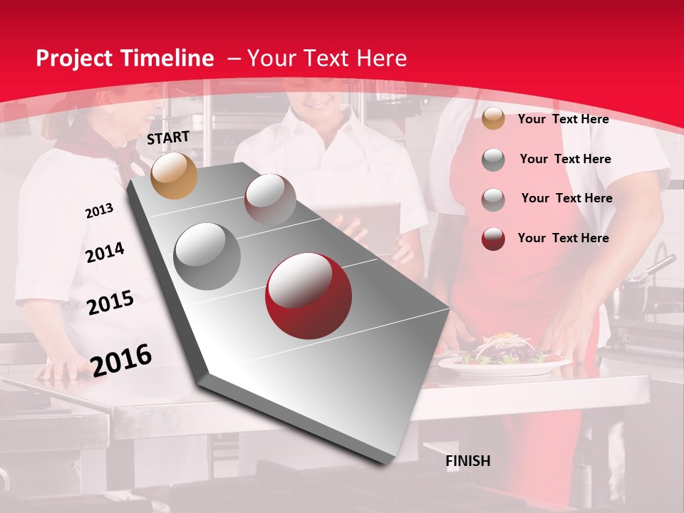 A Group Of People In A Kitchen Preparing Food PowerPoint Template