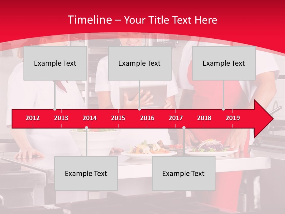 A Group Of People In A Kitchen Preparing Food PowerPoint Template