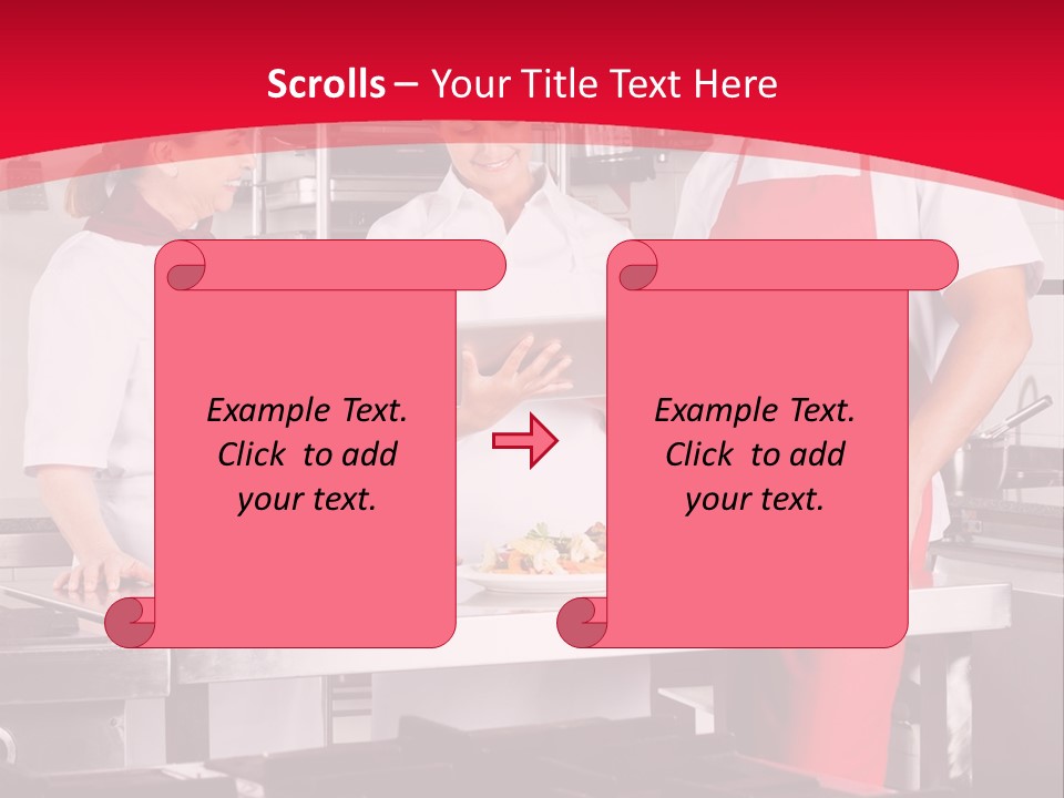 A Group Of People In A Kitchen Preparing Food PowerPoint Template