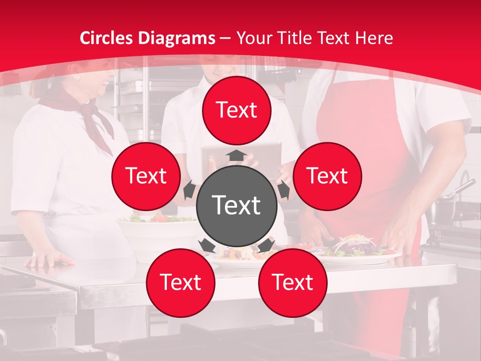 A Group Of People In A Kitchen Preparing Food PowerPoint Template