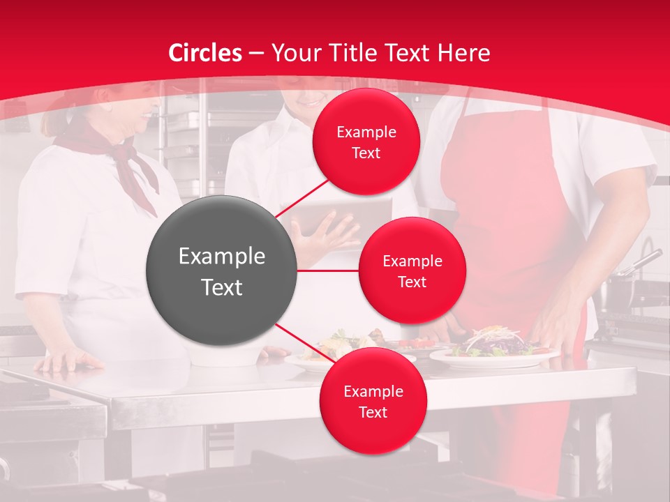 A Group Of People In A Kitchen Preparing Food PowerPoint Template