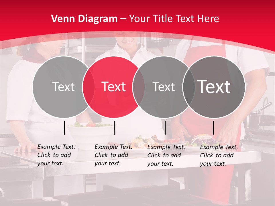 A Group Of People In A Kitchen Preparing Food PowerPoint Template