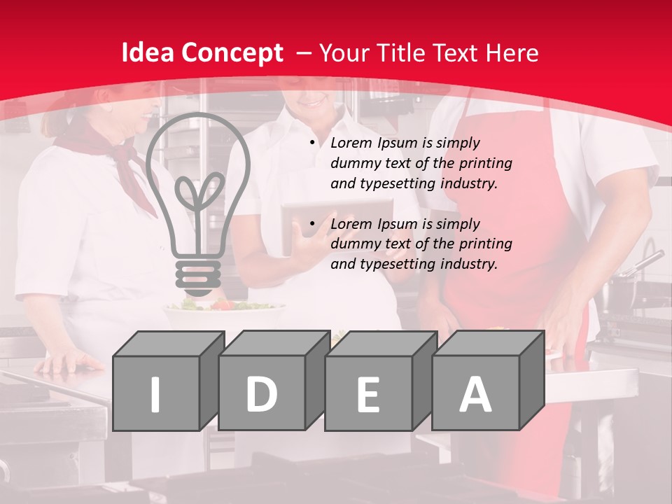 A Group Of People In A Kitchen Preparing Food PowerPoint Template