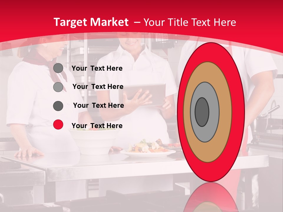 A Group Of People In A Kitchen Preparing Food PowerPoint Template
