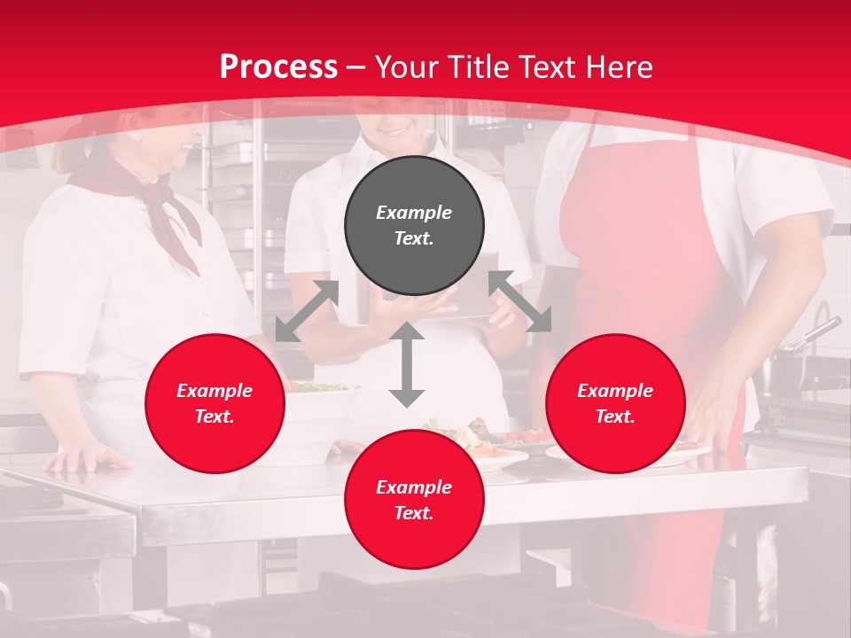 A Group Of People In A Kitchen Preparing Food PowerPoint Template