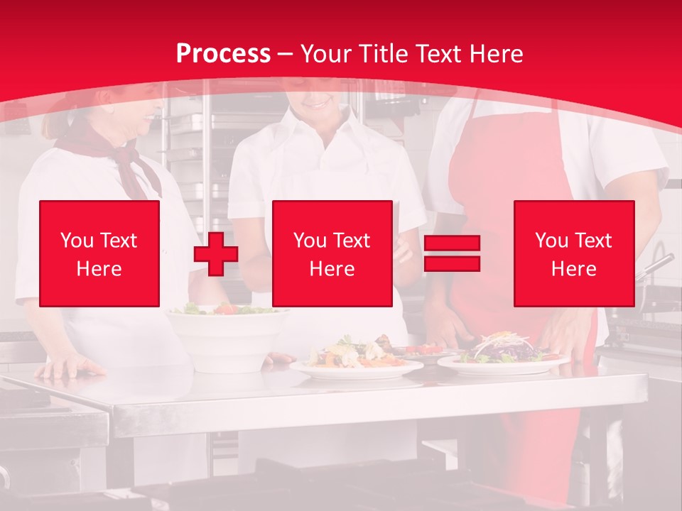 A Group Of People In A Kitchen Preparing Food PowerPoint Template