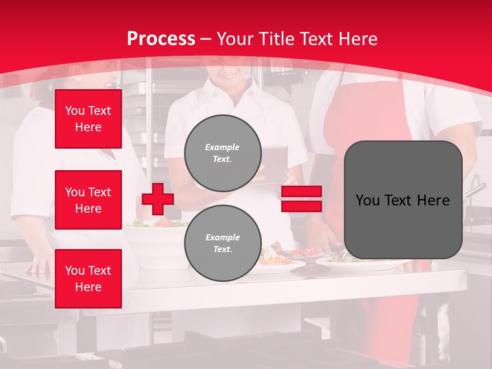 A Group Of People In A Kitchen Preparing Food PowerPoint Template