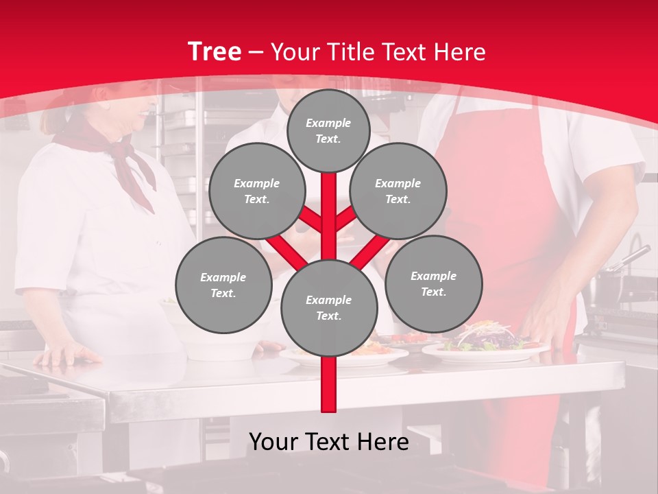 A Group Of People In A Kitchen Preparing Food PowerPoint Template