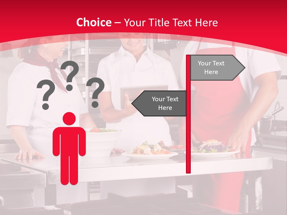 A Group Of People In A Kitchen Preparing Food PowerPoint Template
