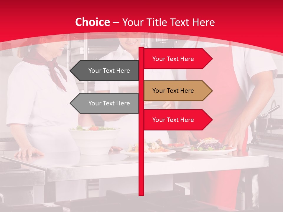 A Group Of People In A Kitchen Preparing Food PowerPoint Template