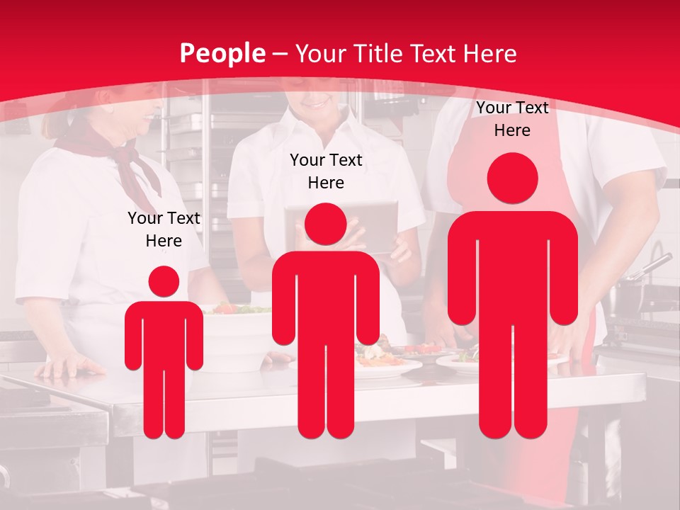 A Group Of People In A Kitchen Preparing Food PowerPoint Template
