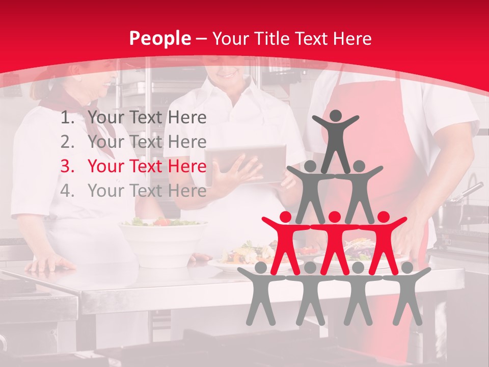 A Group Of People In A Kitchen Preparing Food PowerPoint Template
