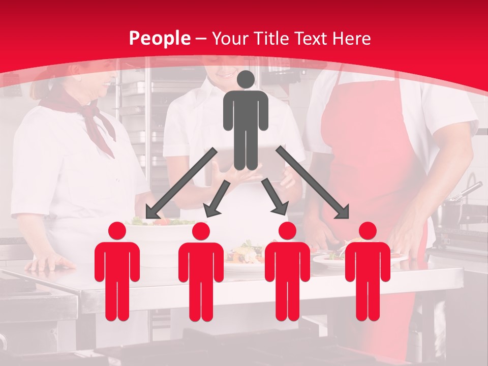 A Group Of People In A Kitchen Preparing Food PowerPoint Template
