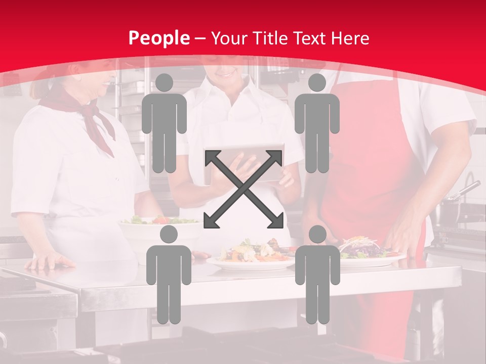 A Group Of People In A Kitchen Preparing Food PowerPoint Template