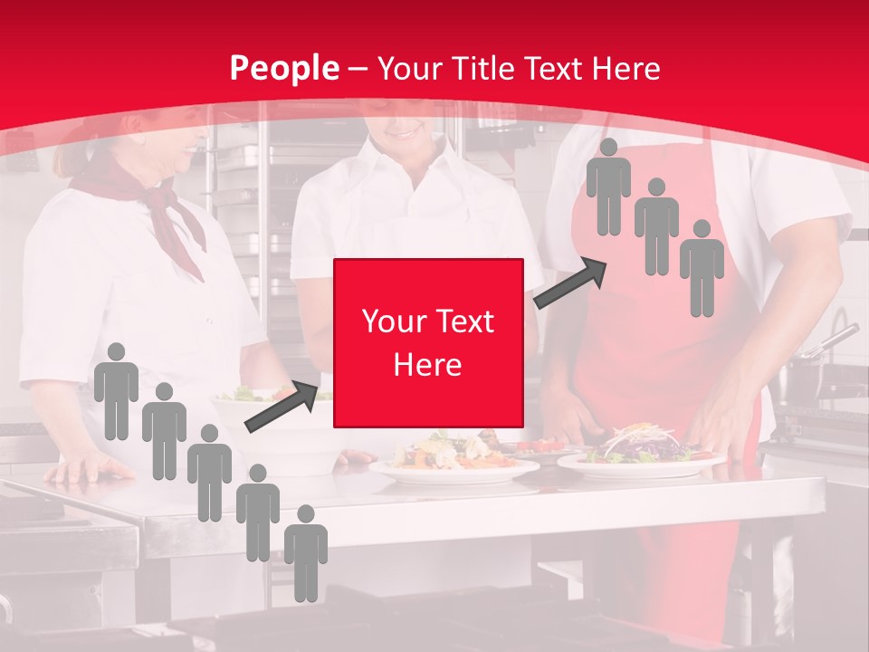 A Group Of People In A Kitchen Preparing Food PowerPoint Template