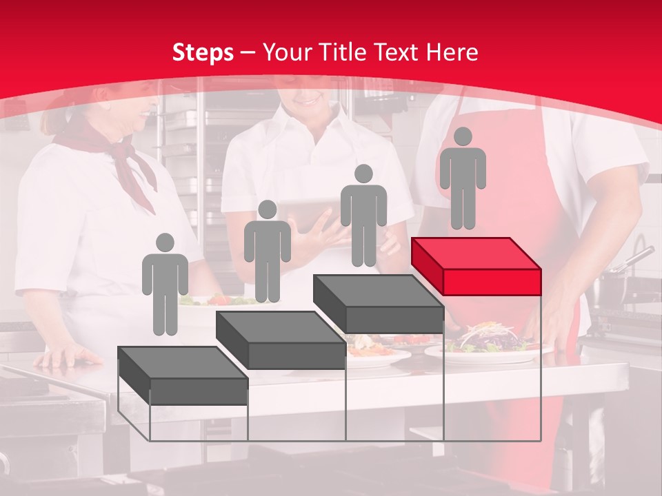 A Group Of People In A Kitchen Preparing Food PowerPoint Template