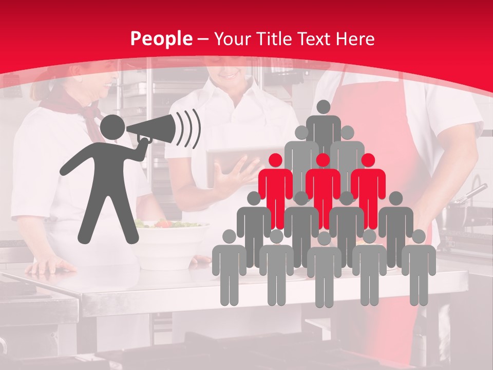 A Group Of People In A Kitchen Preparing Food PowerPoint Template