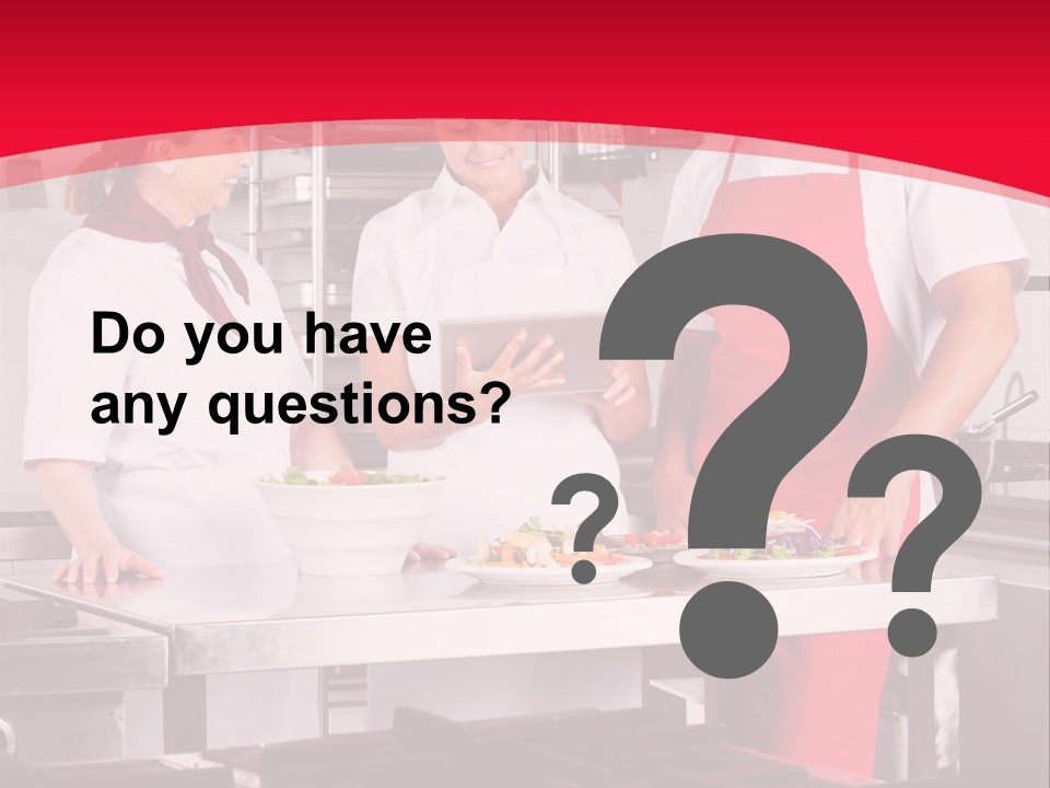 A Group Of People In A Kitchen Preparing Food PowerPoint Template