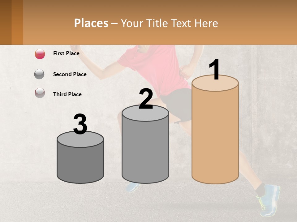 A Woman Running In A Pink Shirt And Black Shorts PowerPoint Template