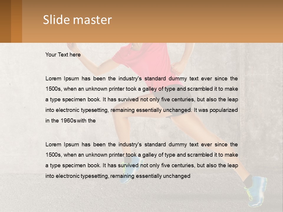 A Woman Running In A Pink Shirt And Black Shorts PowerPoint Template