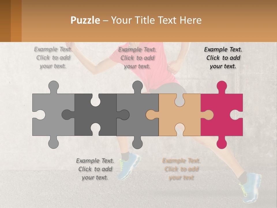 A Woman Running In A Pink Shirt And Black Shorts PowerPoint Template