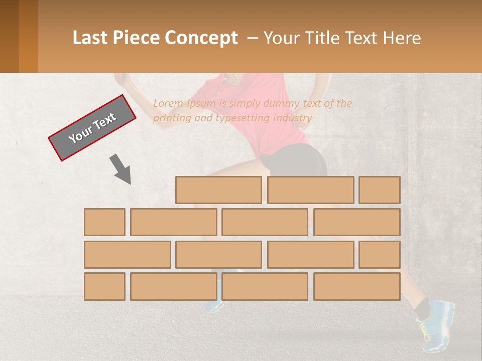 A Woman Running In A Pink Shirt And Black Shorts PowerPoint Template