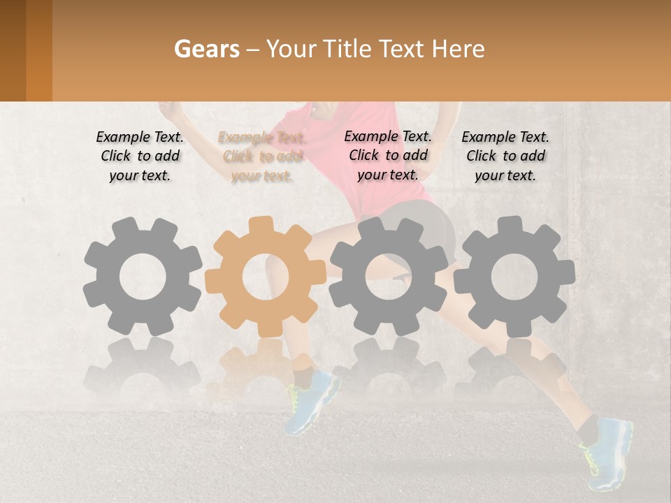 A Woman Running In A Pink Shirt And Black Shorts PowerPoint Template