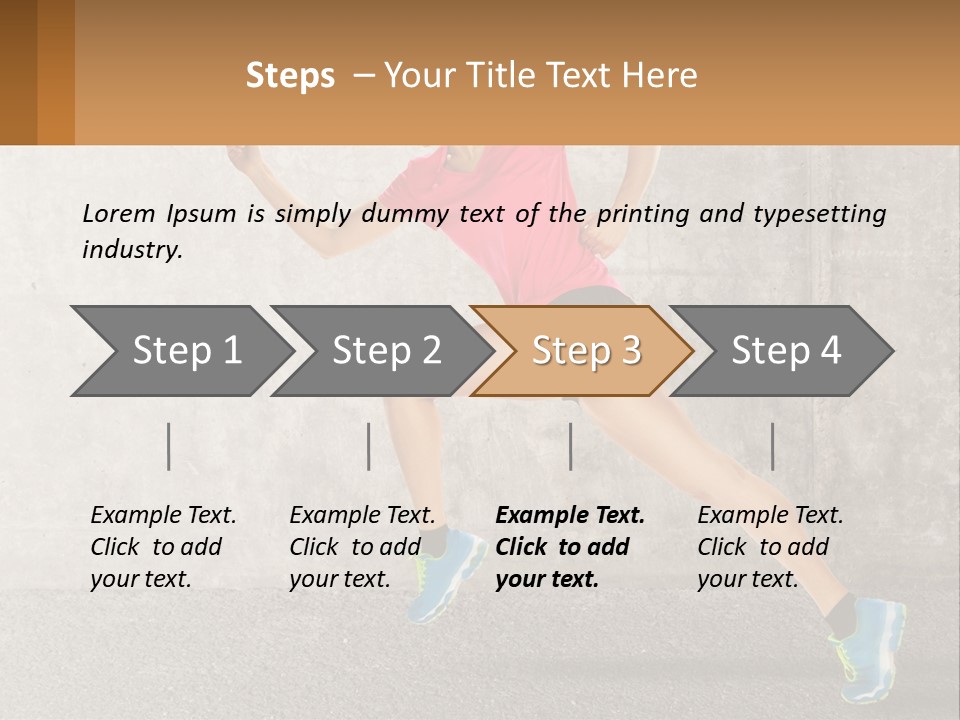 A Woman Running In A Pink Shirt And Black Shorts PowerPoint Template