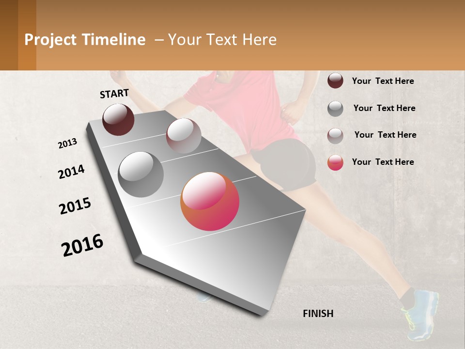 A Woman Running In A Pink Shirt And Black Shorts PowerPoint Template