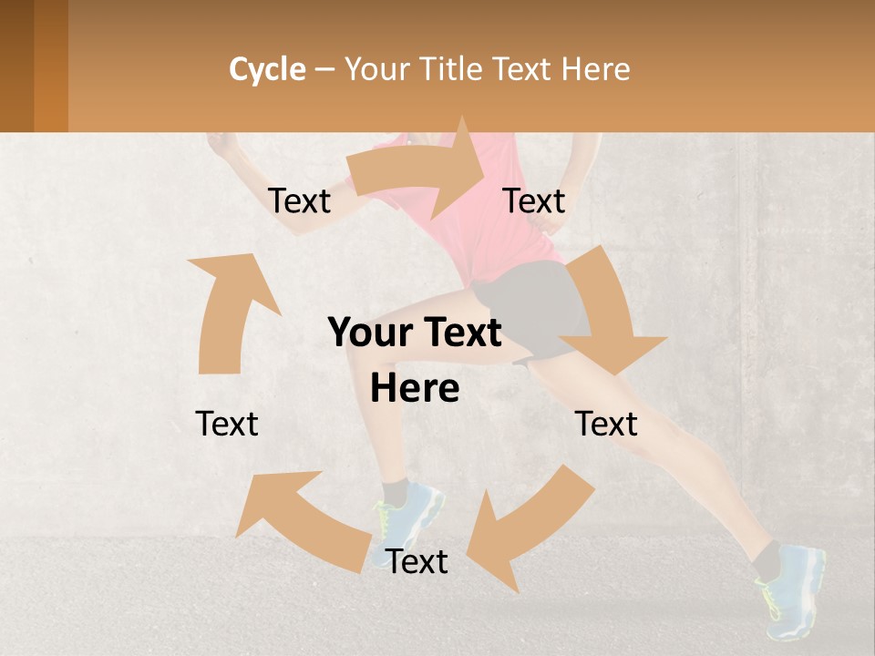 A Woman Running In A Pink Shirt And Black Shorts PowerPoint Template