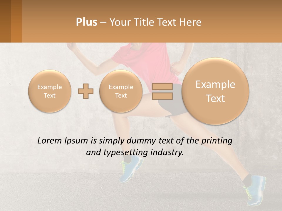 A Woman Running In A Pink Shirt And Black Shorts PowerPoint Template