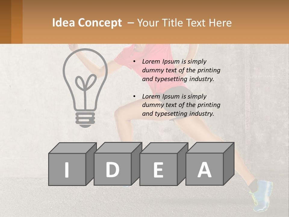 A Woman Running In A Pink Shirt And Black Shorts PowerPoint Template
