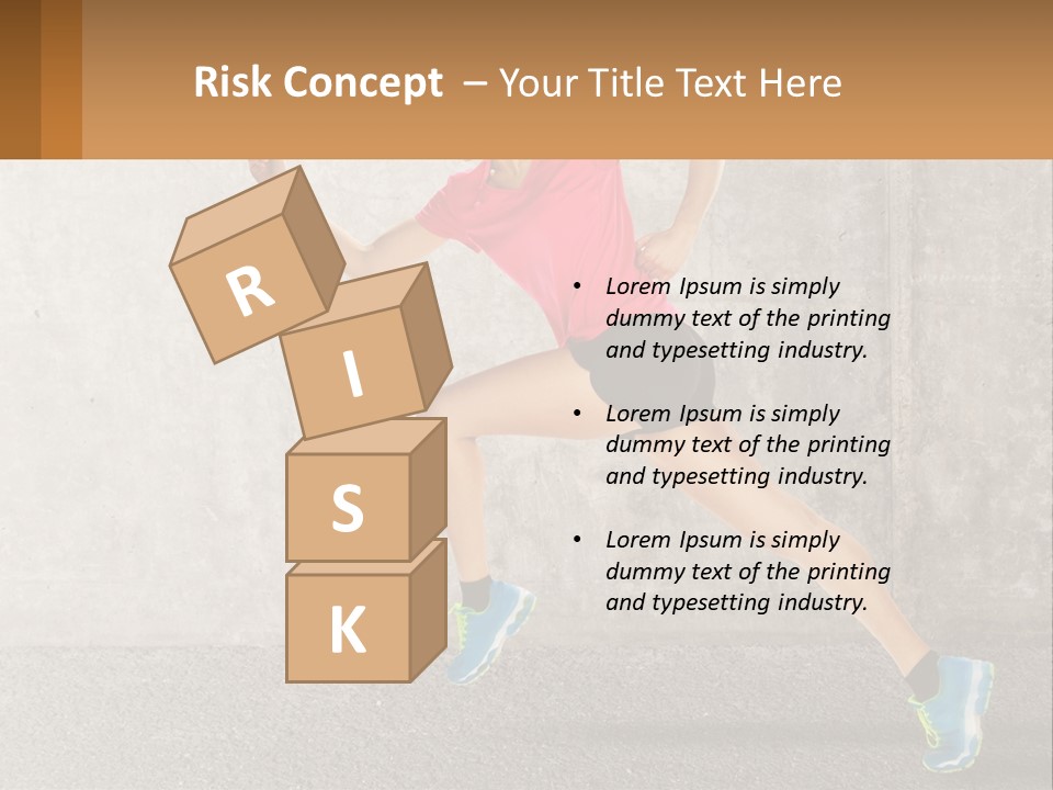 A Woman Running In A Pink Shirt And Black Shorts PowerPoint Template
