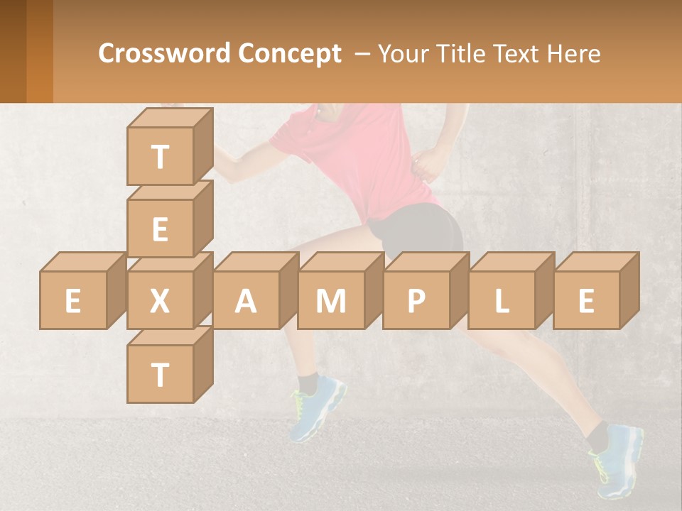 A Woman Running In A Pink Shirt And Black Shorts PowerPoint Template