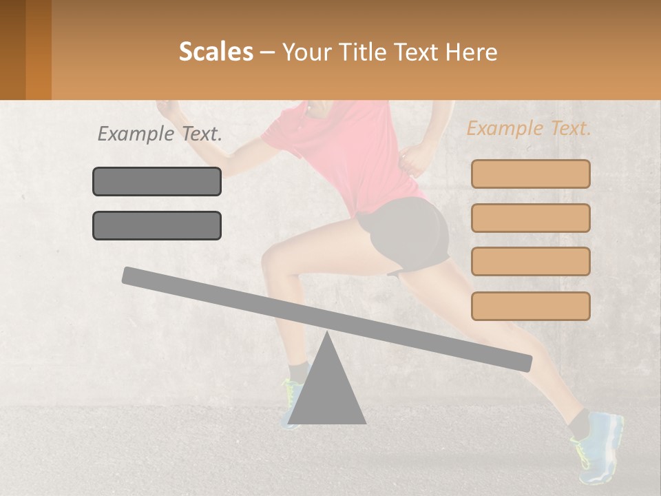 A Woman Running In A Pink Shirt And Black Shorts PowerPoint Template