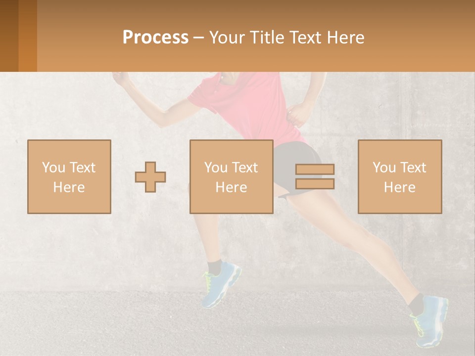 A Woman Running In A Pink Shirt And Black Shorts PowerPoint Template