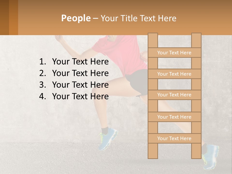 A Woman Running In A Pink Shirt And Black Shorts PowerPoint Template