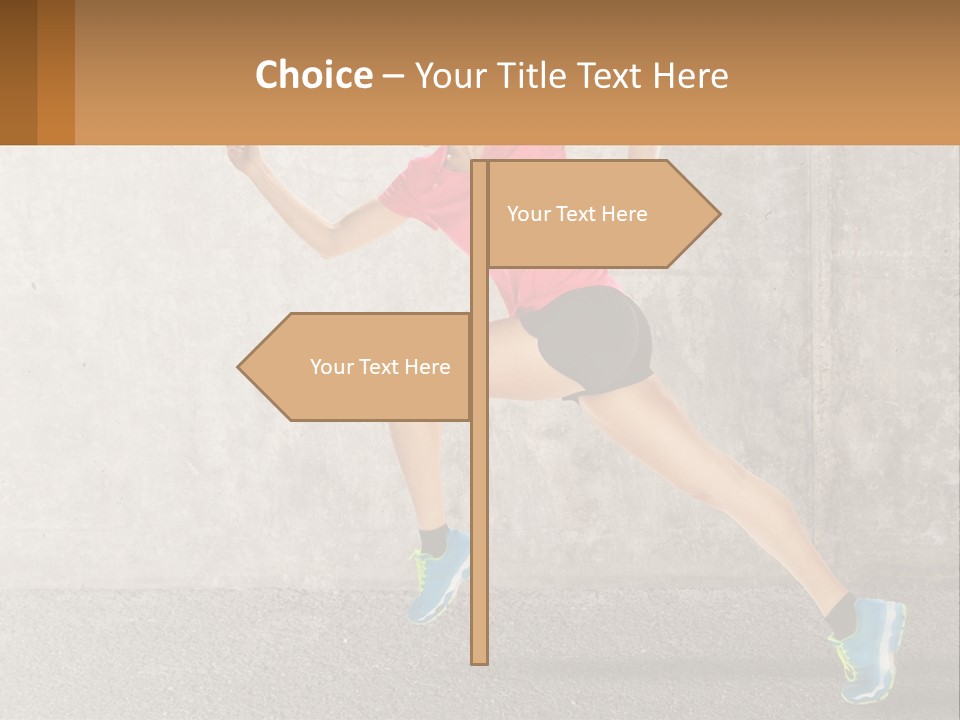 A Woman Running In A Pink Shirt And Black Shorts PowerPoint Template