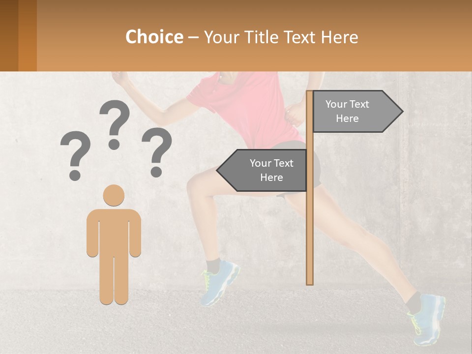 A Woman Running In A Pink Shirt And Black Shorts PowerPoint Template