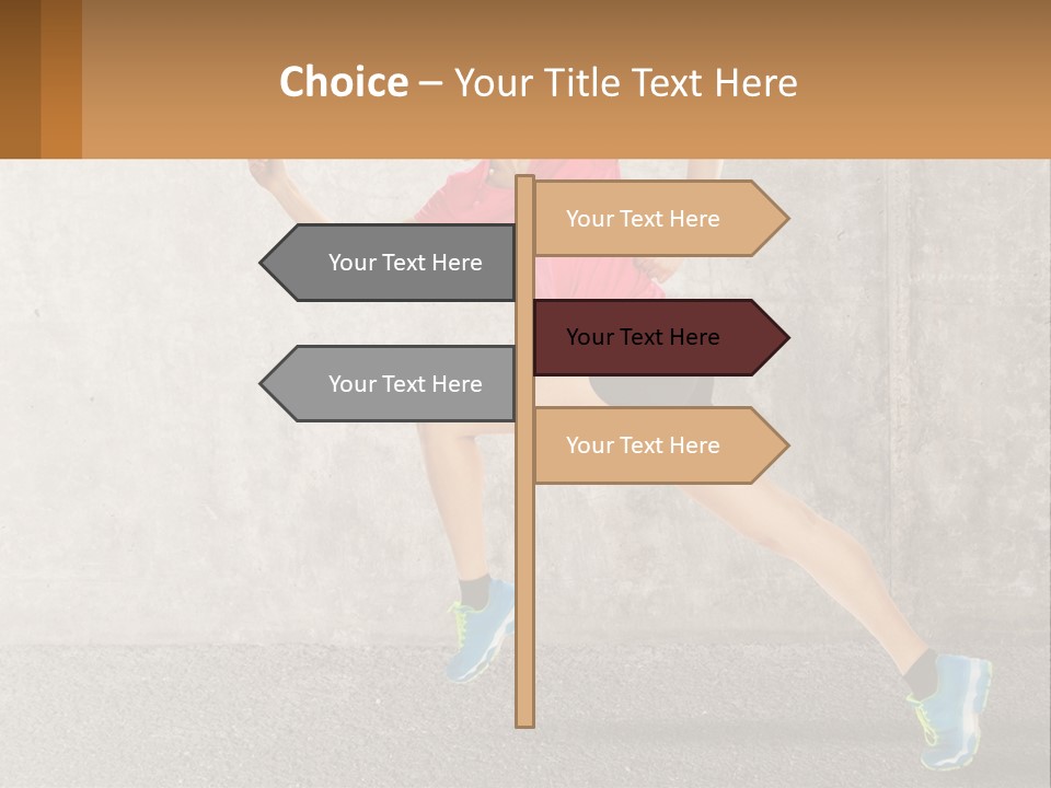 A Woman Running In A Pink Shirt And Black Shorts PowerPoint Template