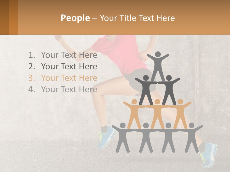 A Woman Running In A Pink Shirt And Black Shorts PowerPoint Template