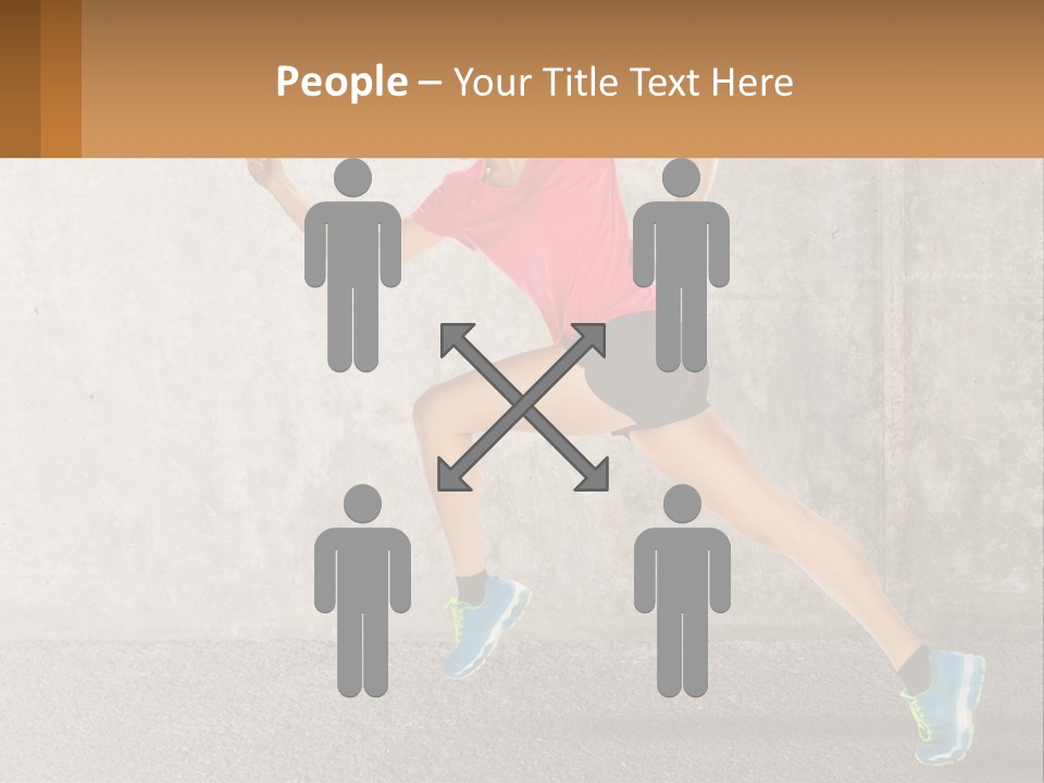 A Woman Running In A Pink Shirt And Black Shorts PowerPoint Template