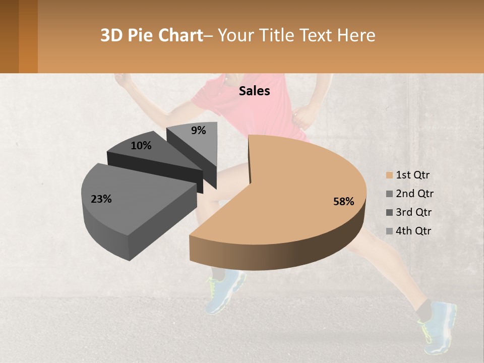 A Woman Running In A Pink Shirt And Black Shorts PowerPoint Template