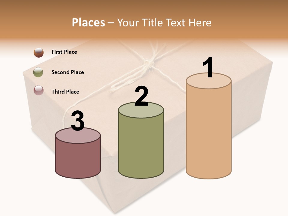 A Brown Box With A Brown String Tied Around It PowerPoint Template