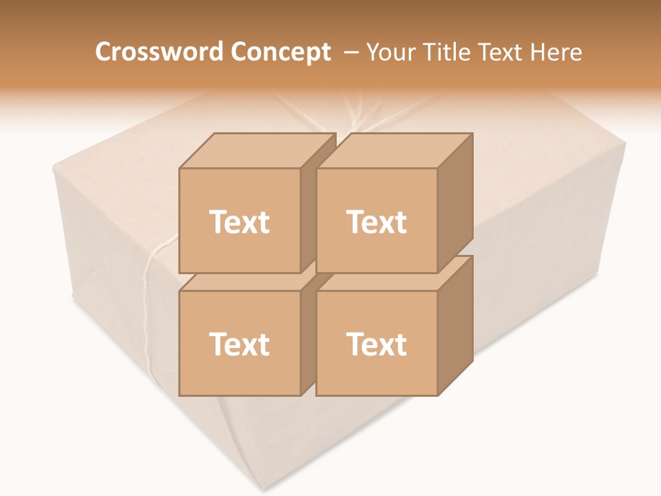 A Brown Box With A Brown String Tied Around It PowerPoint Template