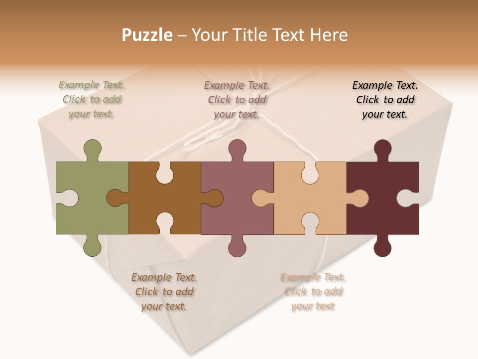 A Brown Box With A Brown String Tied Around It PowerPoint Template