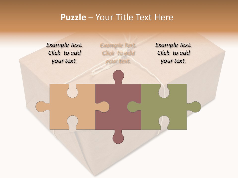 A Brown Box With A Brown String Tied Around It PowerPoint Template