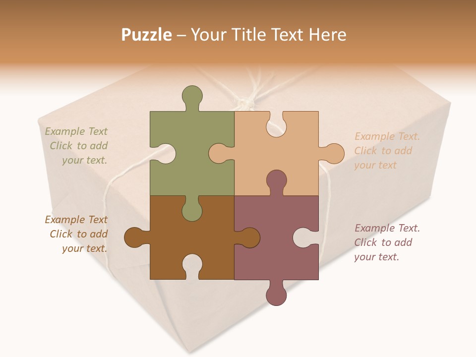 A Brown Box With A Brown String Tied Around It PowerPoint Template