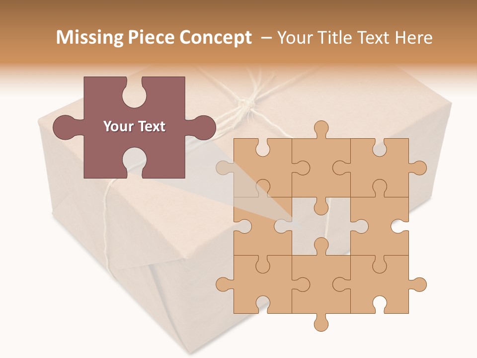 A Brown Box With A Brown String Tied Around It PowerPoint Template