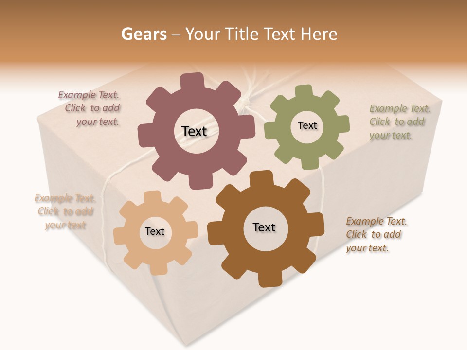 A Brown Box With A Brown String Tied Around It PowerPoint Template